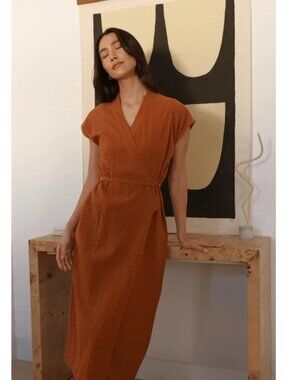 NWOT OddBird Aydin House Dress Burnt Orange XS